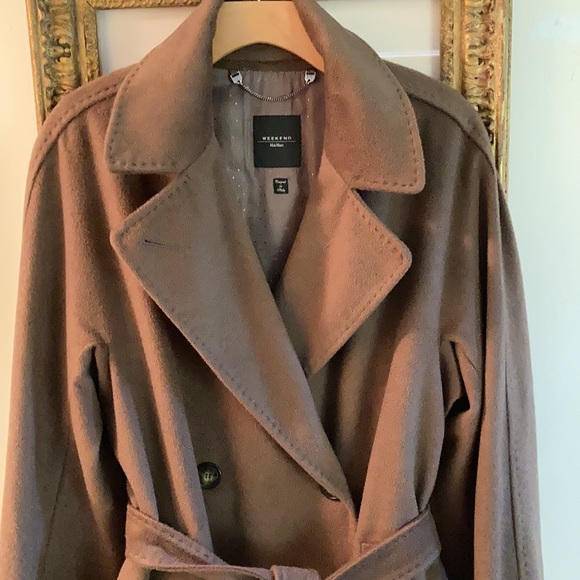 Weekend Max Mara 2  button (side to side)front tie belt/ coat color cocoa - Picture 2 of 16